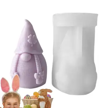 Силиконова форма на Gnome | 3D форма за великден свещи Gnome | Форма за печене на Gnome за торта, шоколад, свещи, силиконова форма за diy